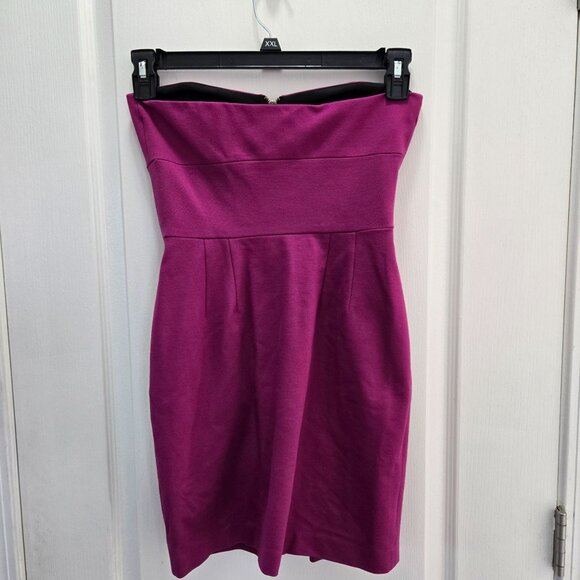 Cynthia Steffe Strapless Dress With Front Zipper Pleated Waist Size 2  Fuchsia - Picture 2 of 12